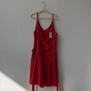 Express Red Draped Mini Dress